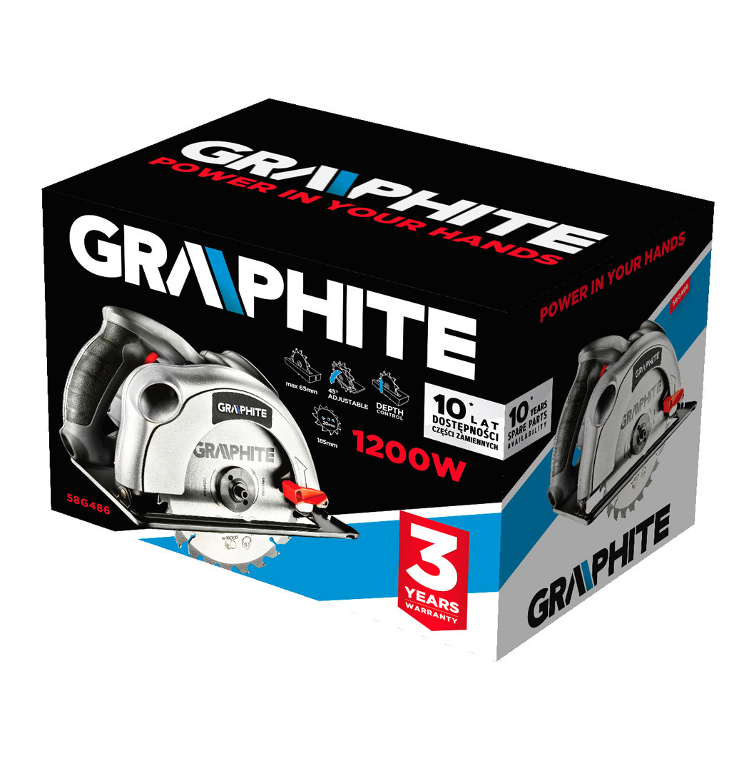 Pilarka tarczowa 1200W 185mm. Graphite *PK - obrazek 2