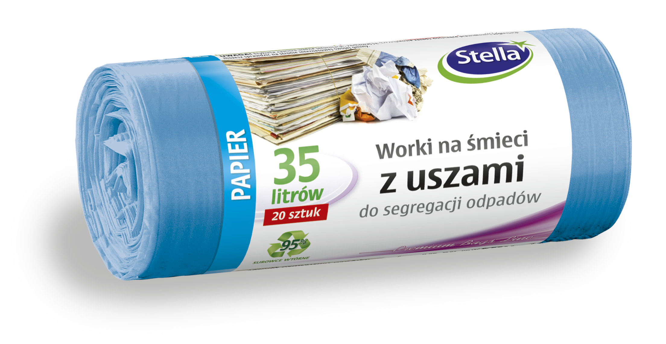 Worki na odpady 35l. z uszami niebieskie (30szt.)