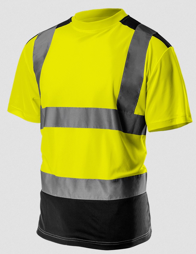 T-shirt ostrzegawczy żółty rozm. S Neo