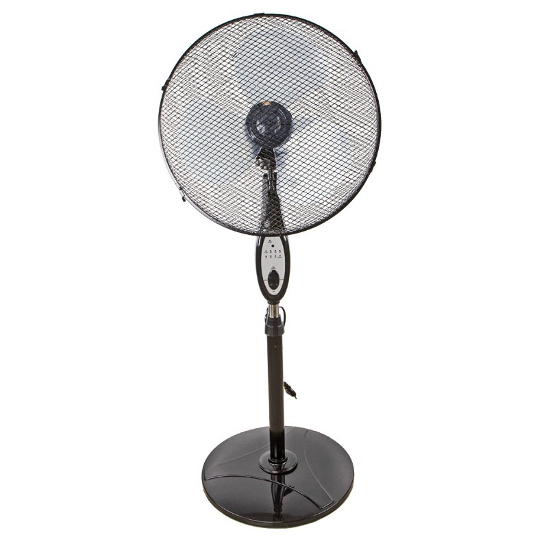 Wentylator stojący 16" czarny + pilot Descon