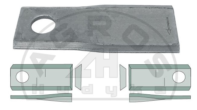 Nożyk kosiarki 120*49*4 fi-21 Pronar lw.